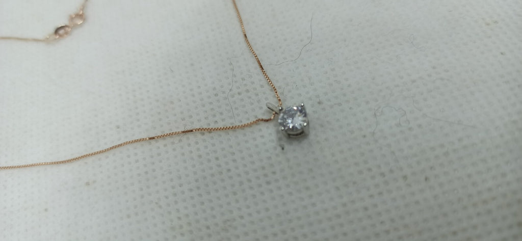 Collana Punto Luce Oro Rosa E Oro Bianco 18 Kt