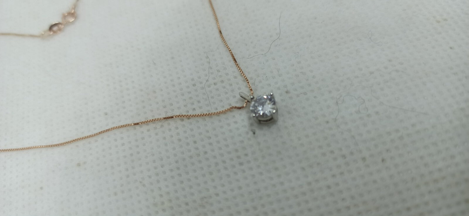 Collana Punto Luce Oro Rosa E Oro Bianco 18 Kt