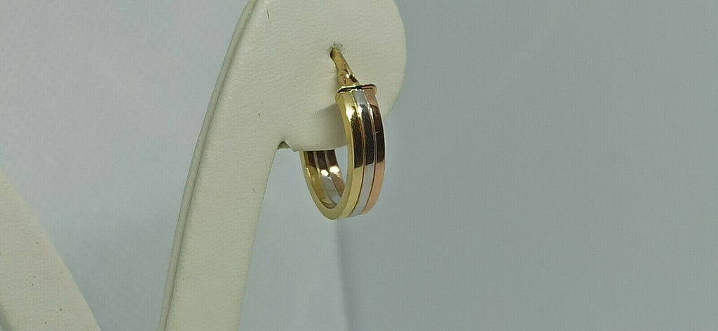 Orecchini multitonnali  “cerchi ovali in oro giallo , bianco e rosa 18 kt 