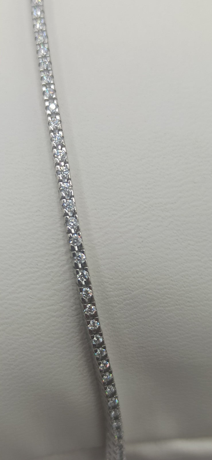 Bracciale unisex uomo donna tennis  oro  bianco 18 kt e diamanti ct 0,86