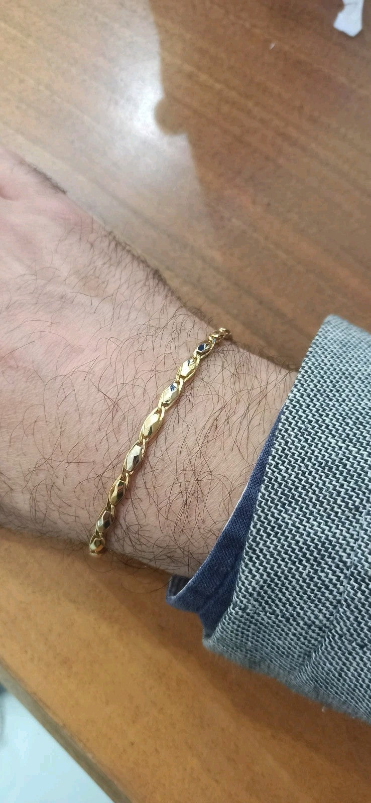 Bracciale uomo   maglie in oro giallo , bianco 18 kt (750)