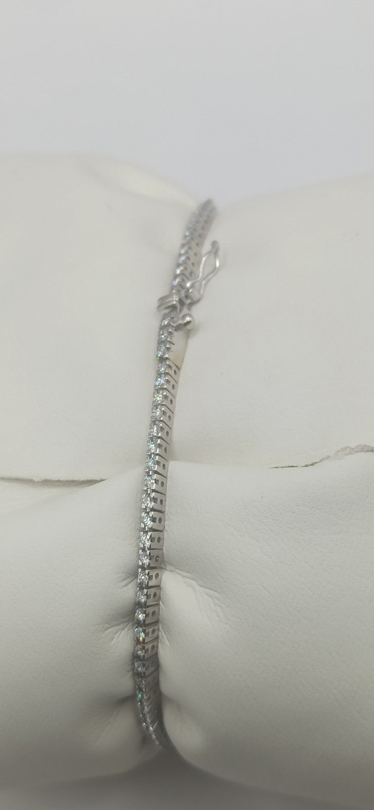 Bracciale unisex uomo donna tennis  oro  bianco 18 kt e diamanti ct 0,86