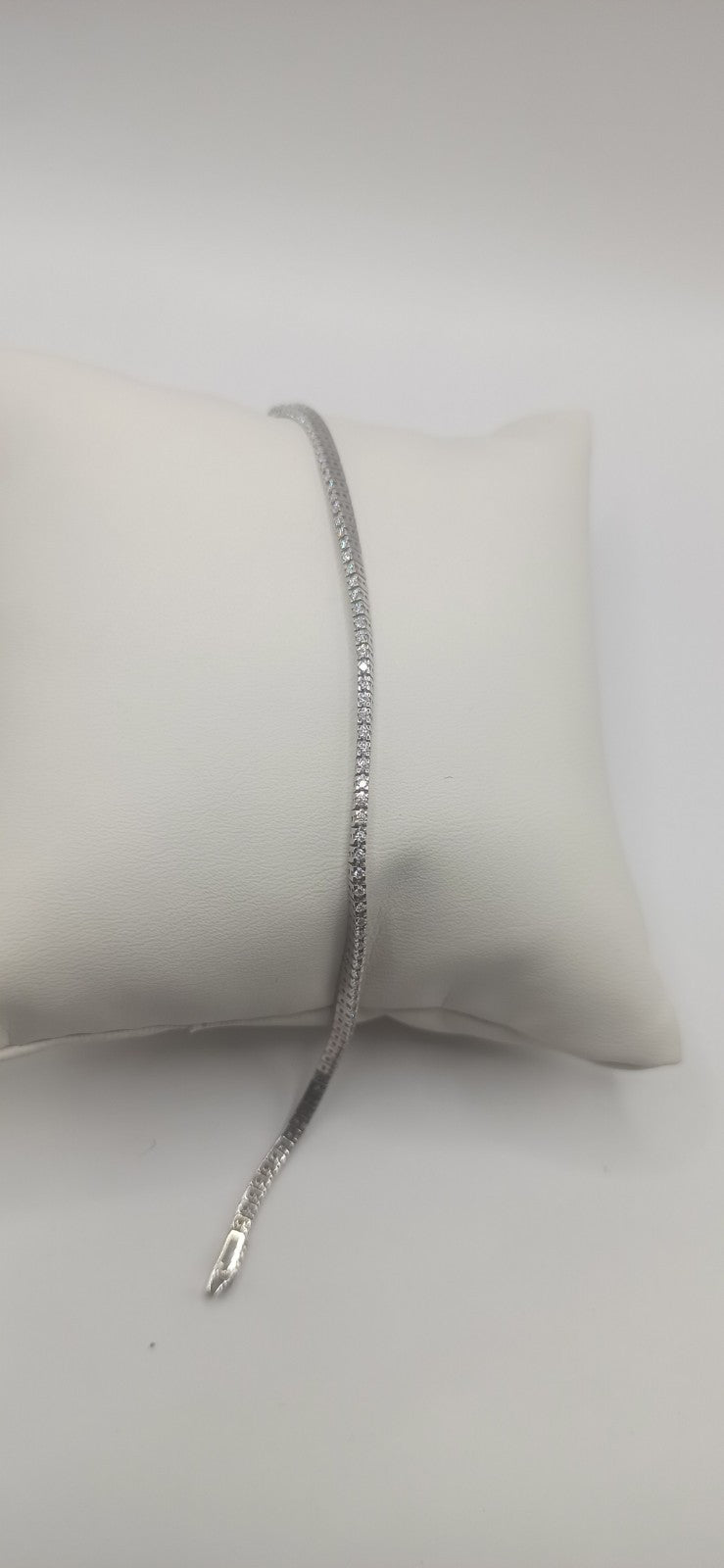 Bracciale unisex uomo donna tennis  oro  bianco 18 kt e diamanti ct 0,86