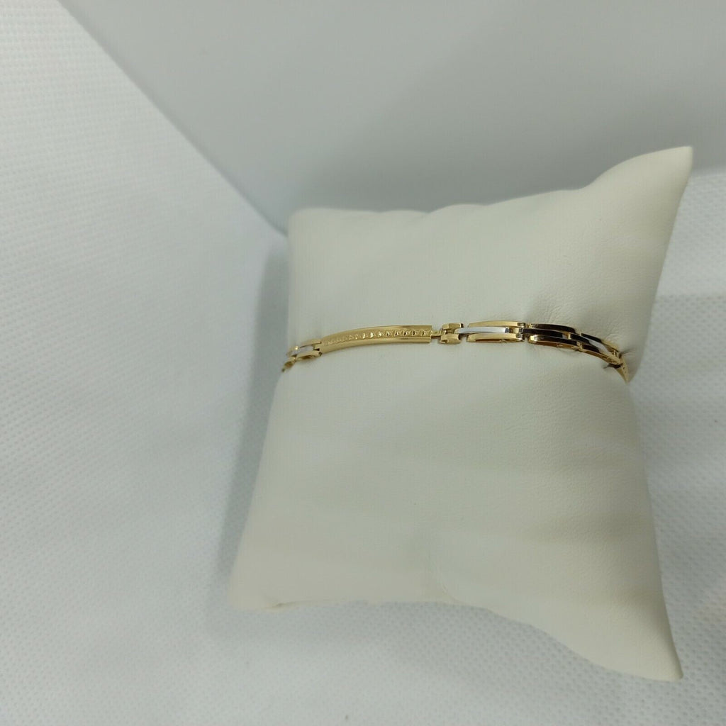 Bracciale a maglie da uomo in oro giallo e bianco 18 kt ( 750)  grammi 5,4. 