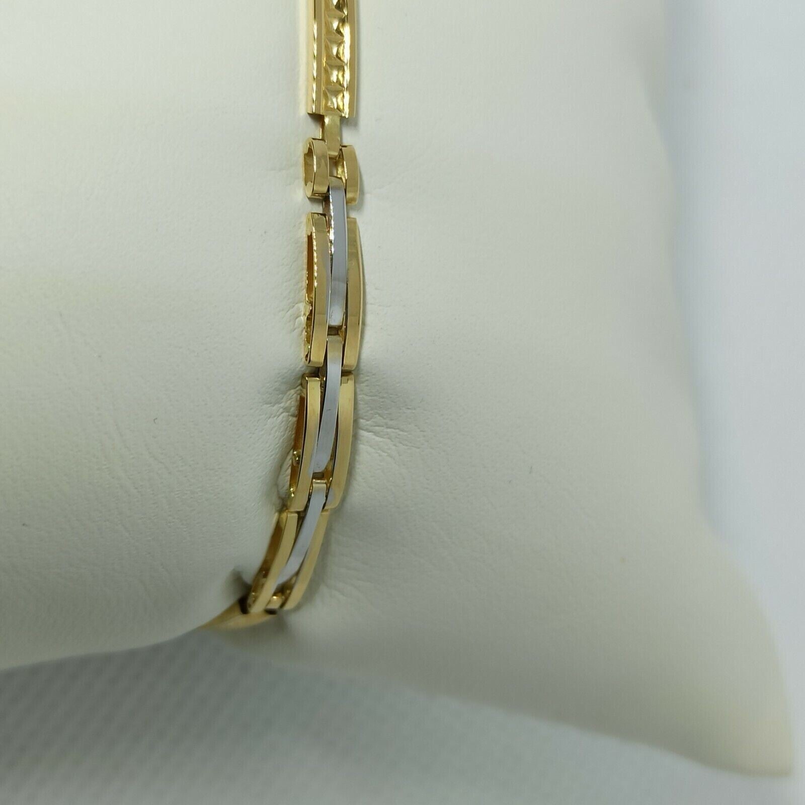 Bracciale a maglie da uomo in oro giallo e bianco 18 kt ( 750)  grammi 5,4. 
