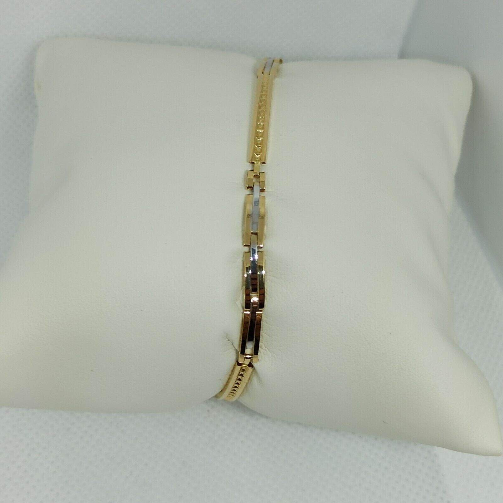 Bracciale a maglie da uomo in oro giallo e bianco 18 kt ( 750)  grammi 5,4. 