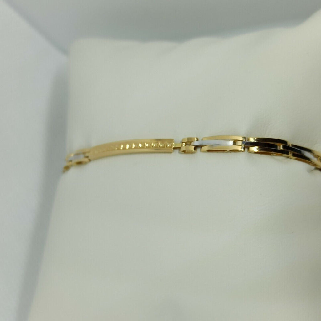 Bracciale a maglie da uomo in oro giallo e bianco 18 kt ( 750)  grammi 5,4. 
