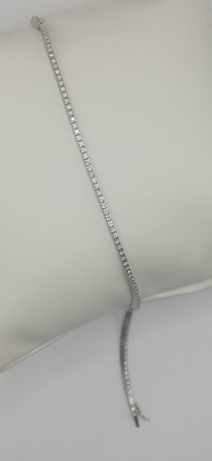 Bracciale unisex uomo donna tennis  oro  bianco 18 kt e diamanti ct 0,86