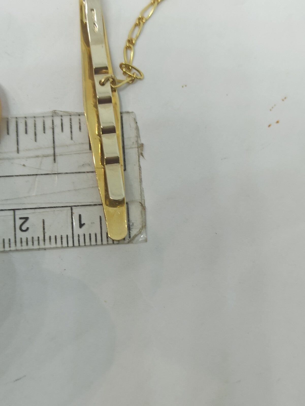 Fermacravatta usato in oro giallo rosa bianco satinato e lucido  18 kt grammi 5