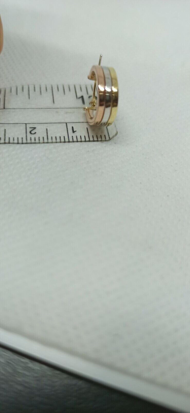 Orecchini multitonnali  “cerchi ovali in oro giallo , bianco e rosa 18 kt 