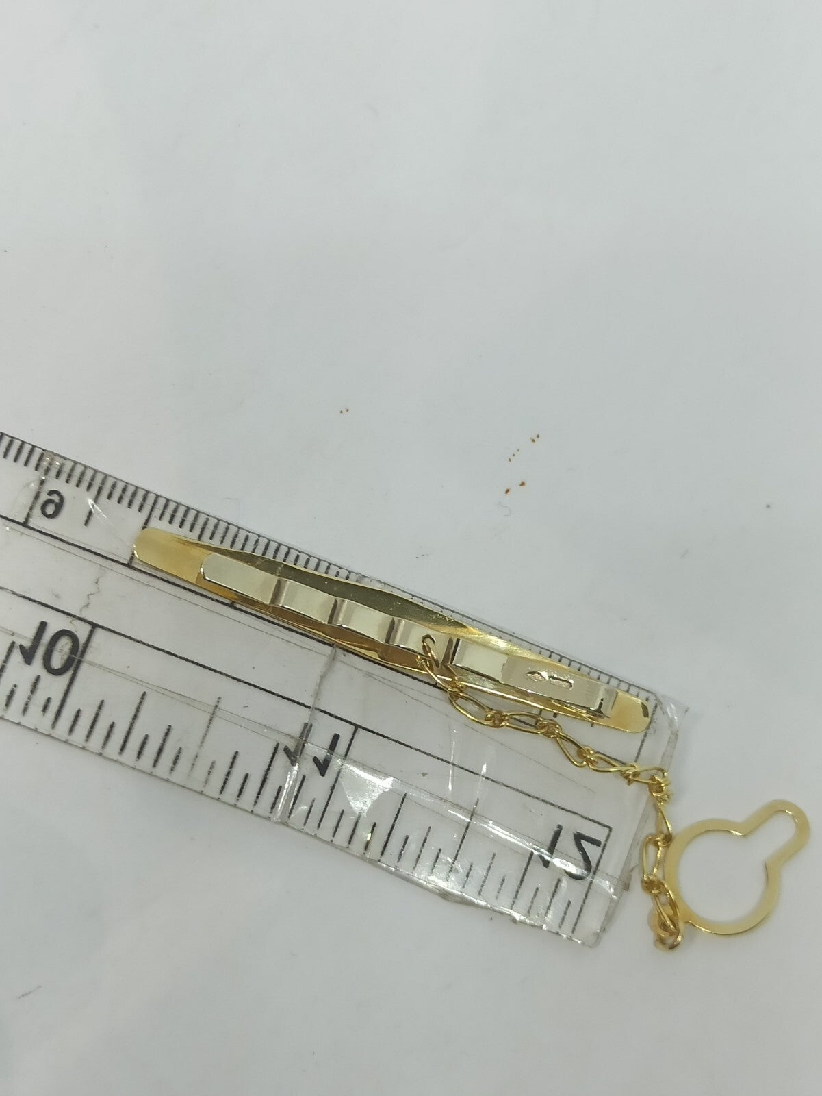 Fermacravatta usato in oro giallo rosa bianco satinato e lucido  18 kt grammi 5