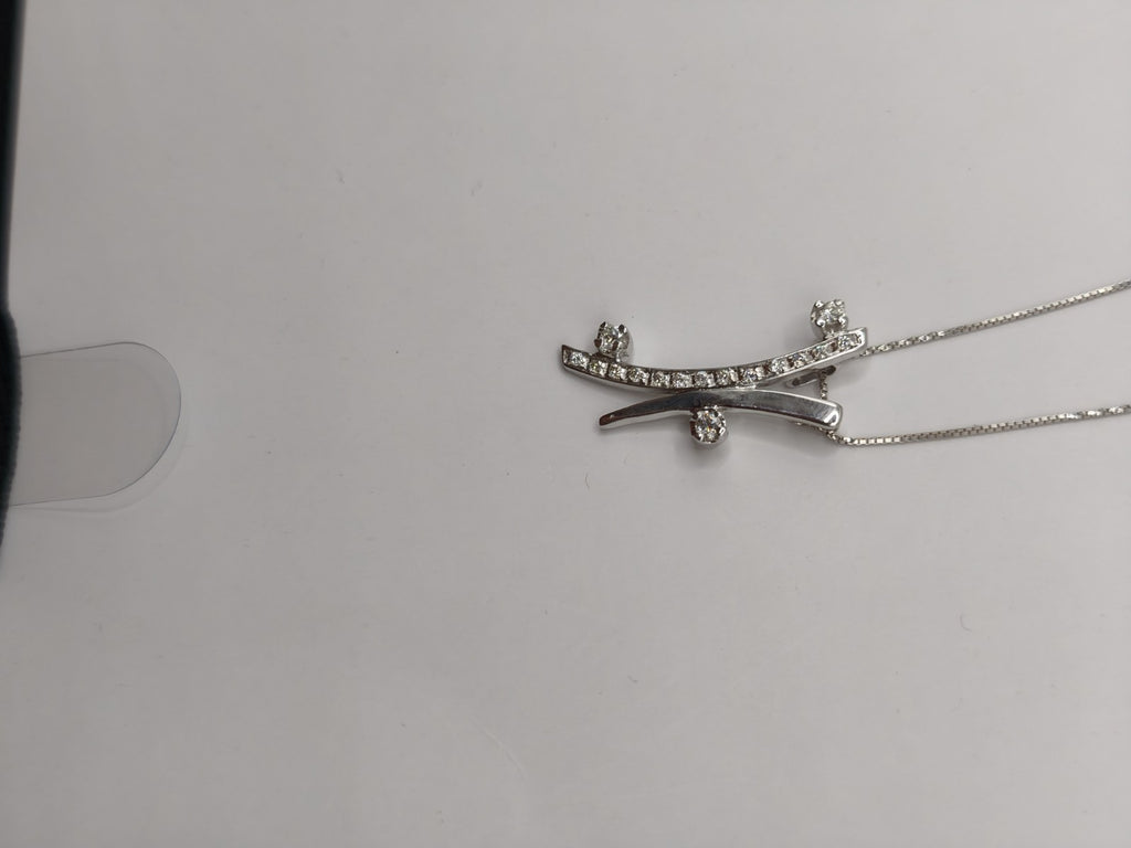 Collana Trilogy  oro bianco 18 Kt Impreziosita con altri 13 Diamanti più piccoli