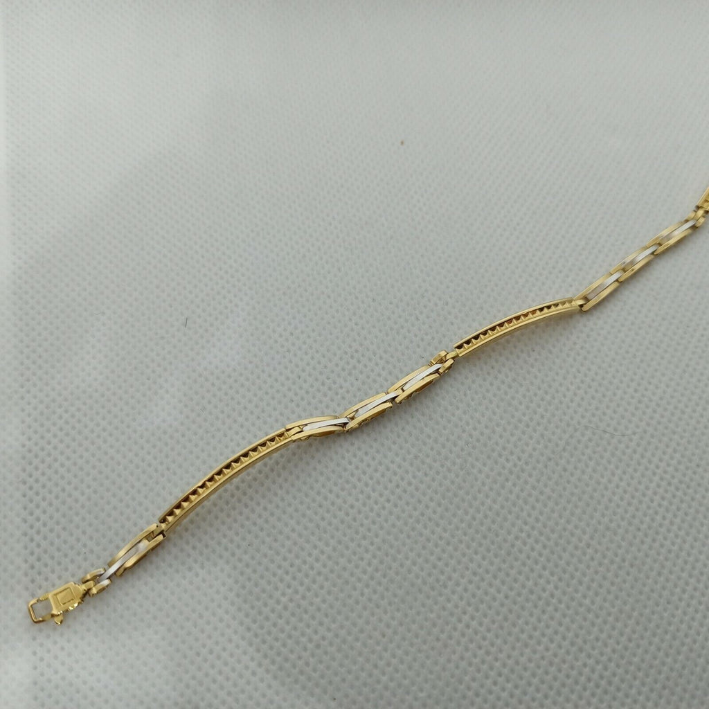 Bracciale a maglie da uomo in oro giallo e bianco 18 kt ( 750)  grammi 5,4. 