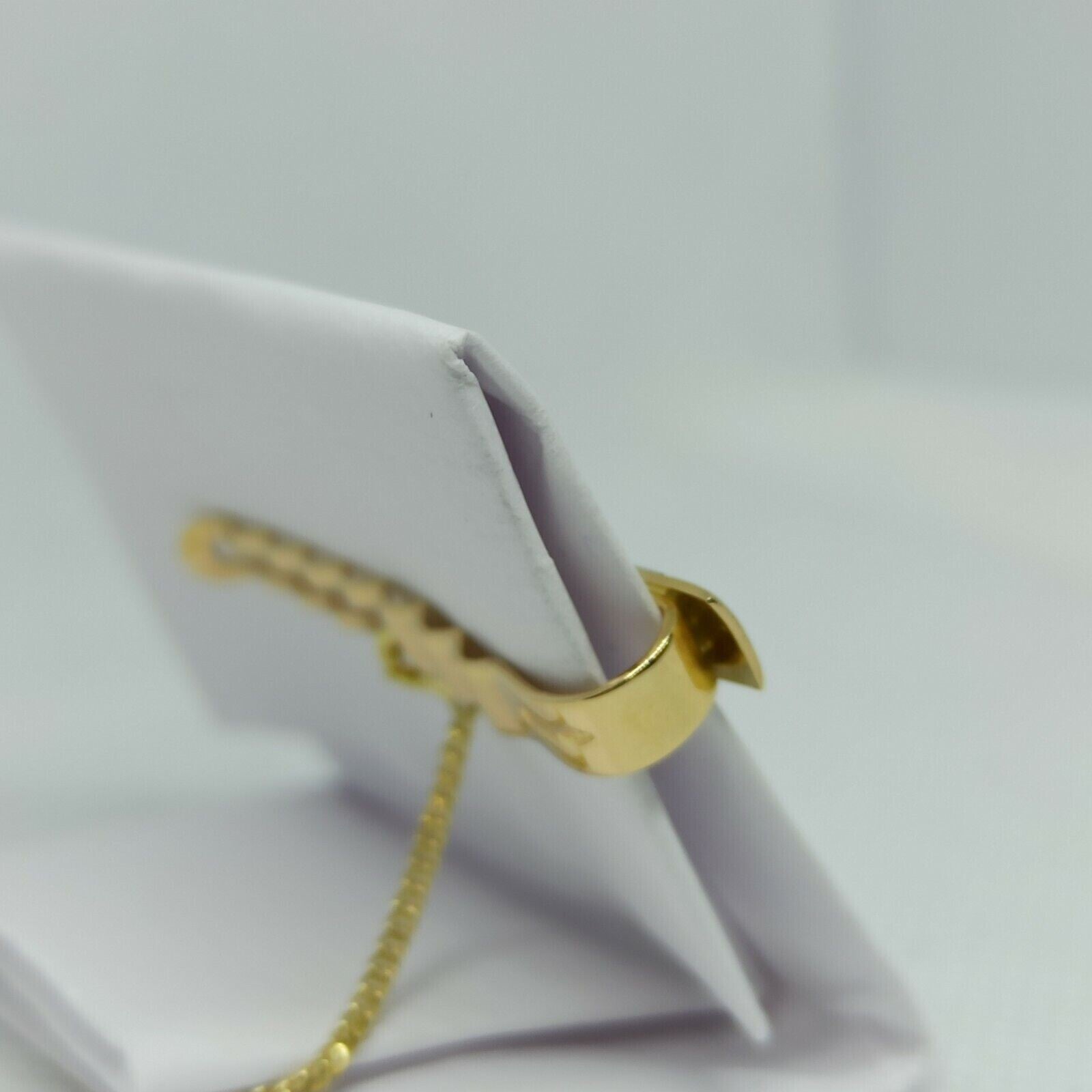 Fermacravatta in oro giallo rosa e  bianco satinato  18 kt