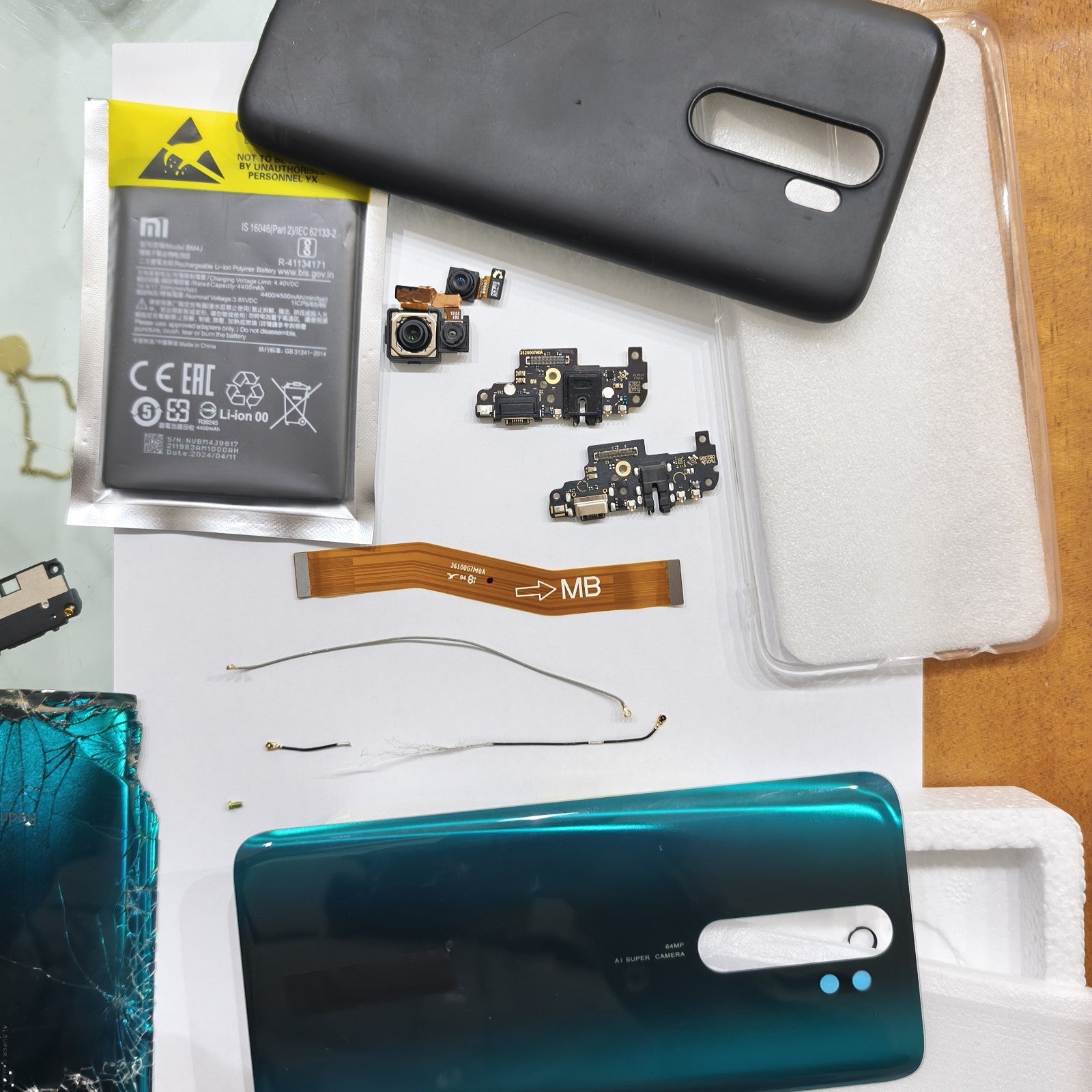 Ricambi Xiaomi Note 8 Pro fotocamere Batteria cavo Wifi Conver Verde Connettore