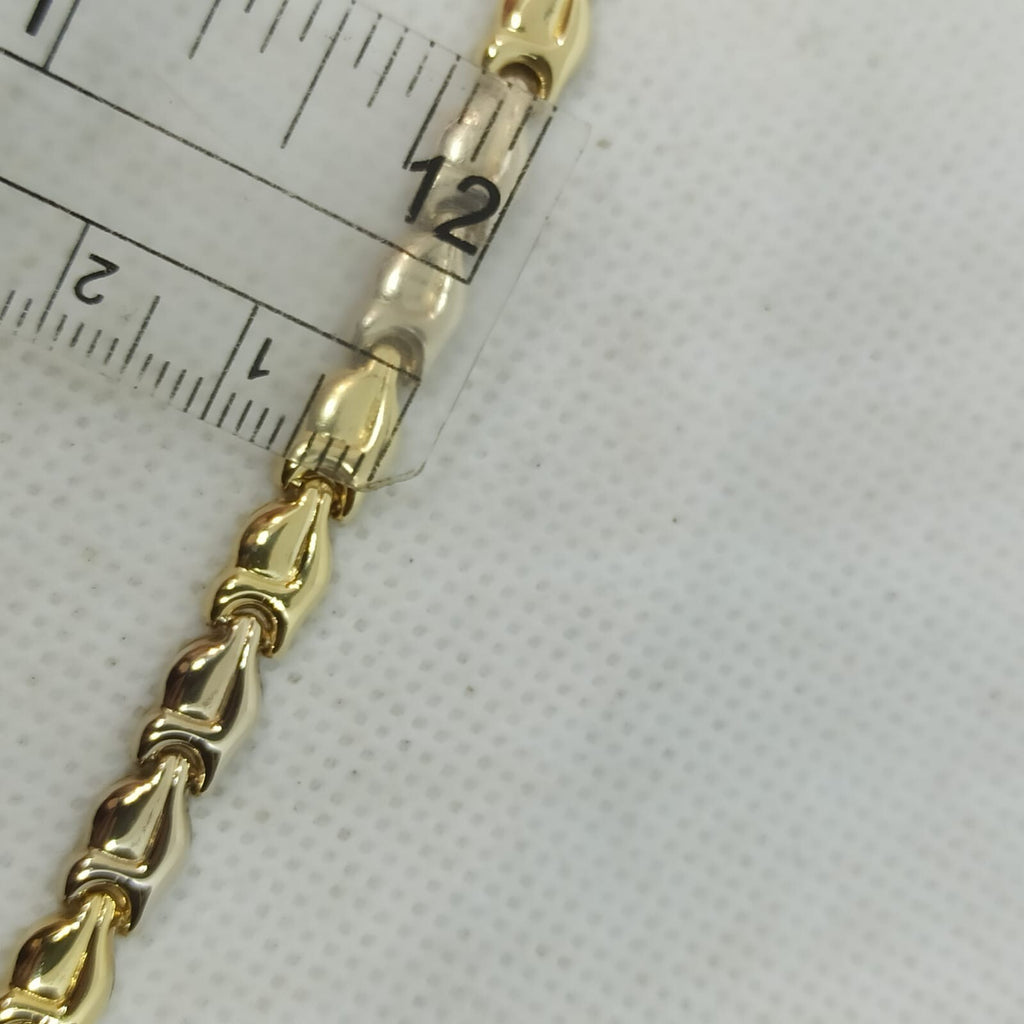 Bracciale uomo Donna Unisex maglie  oro giallo e bianco lucide 18 kt (750)