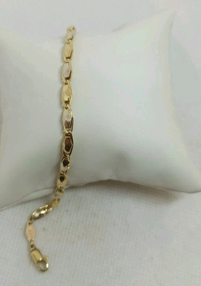 Bracciale uomo   maglie in oro giallo , bianco 18 kt (750)