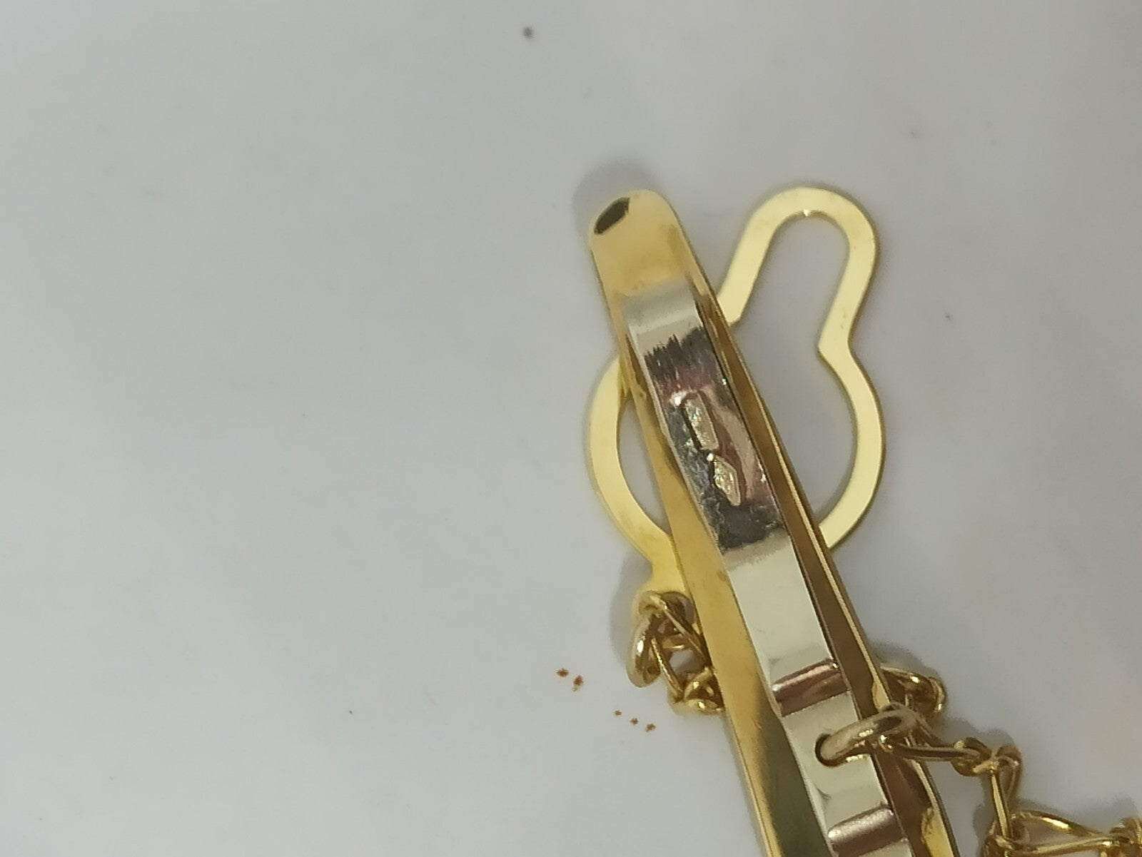 Fermacravatta usato in oro giallo rosa bianco satinato e lucido  18 kt grammi 5