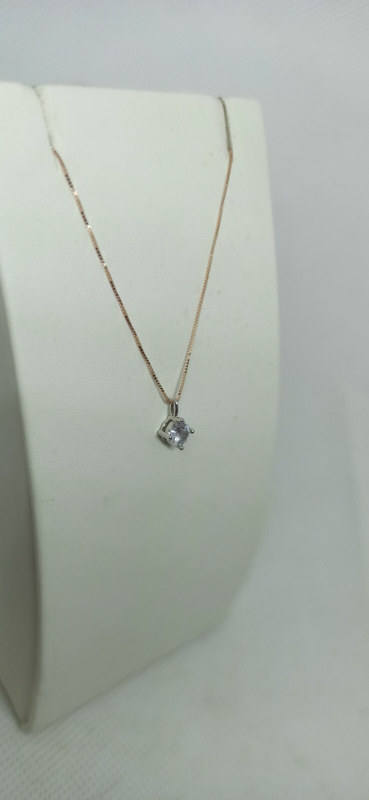 Collana Punto Luce Oro Rosa E Oro Bianco 18 Kt