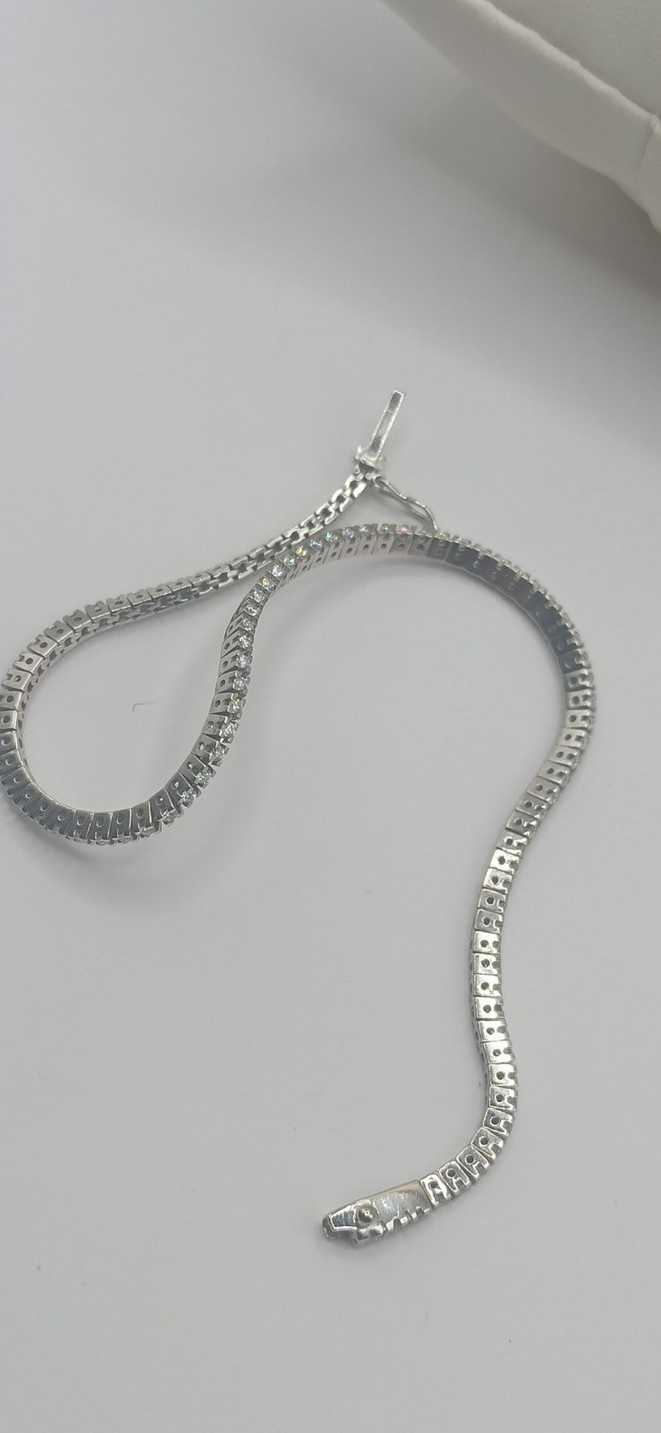 Bracciale unisex uomo donna tennis  oro  bianco 18 kt e diamanti ct 0,86