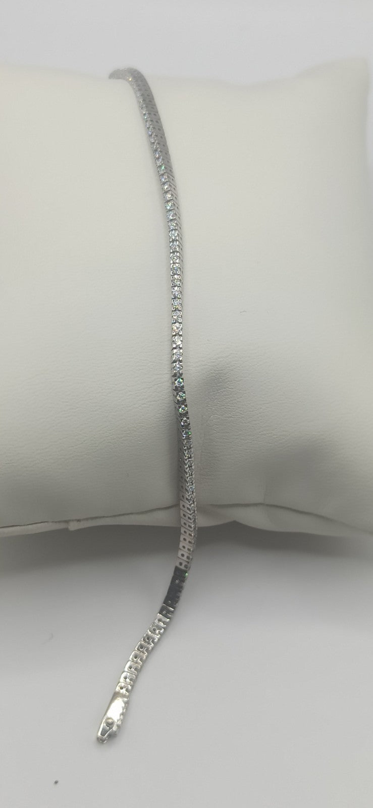 Bracciale unisex uomo donna tennis  oro  bianco 18 kt e diamanti ct 0,86