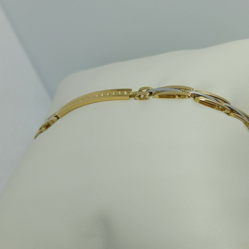 Bracciale a maglie da uomo in oro giallo e bianco 18 kt ( 750)  grammi 5,4. 