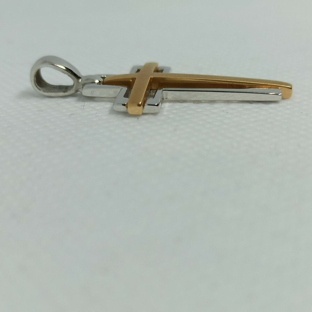 Croce da uomo in oro bianco e rosa  18 kt ( 750)  grammi 5,75.