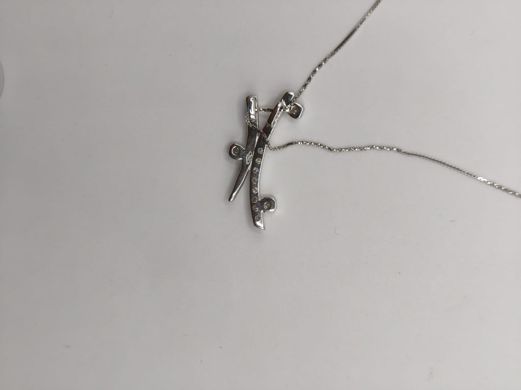 Collana Trilogy  oro bianco 18 Kt Impreziosita con altri 13 Diamanti più piccoli