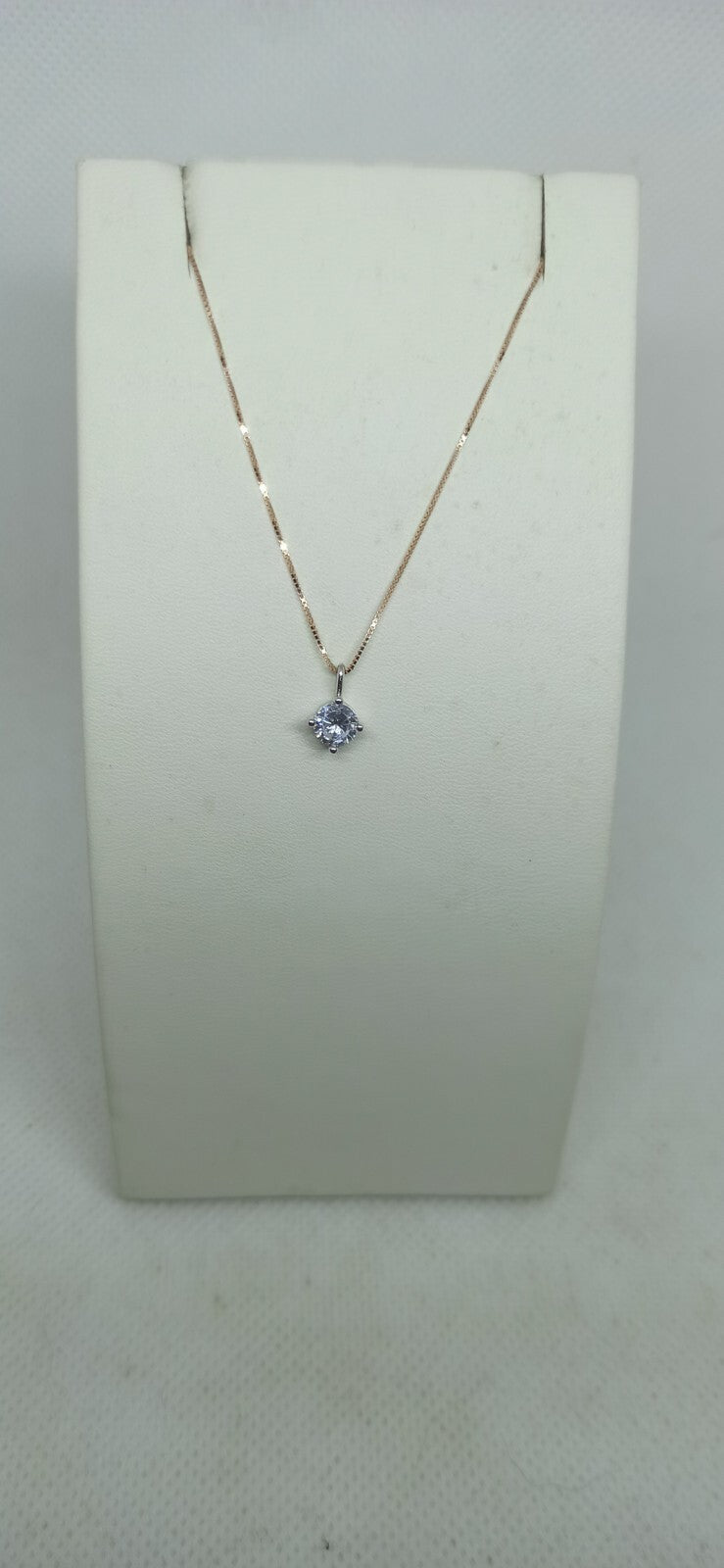 Collana Punto Luce Oro Rosa E Oro Bianco 18 Kt