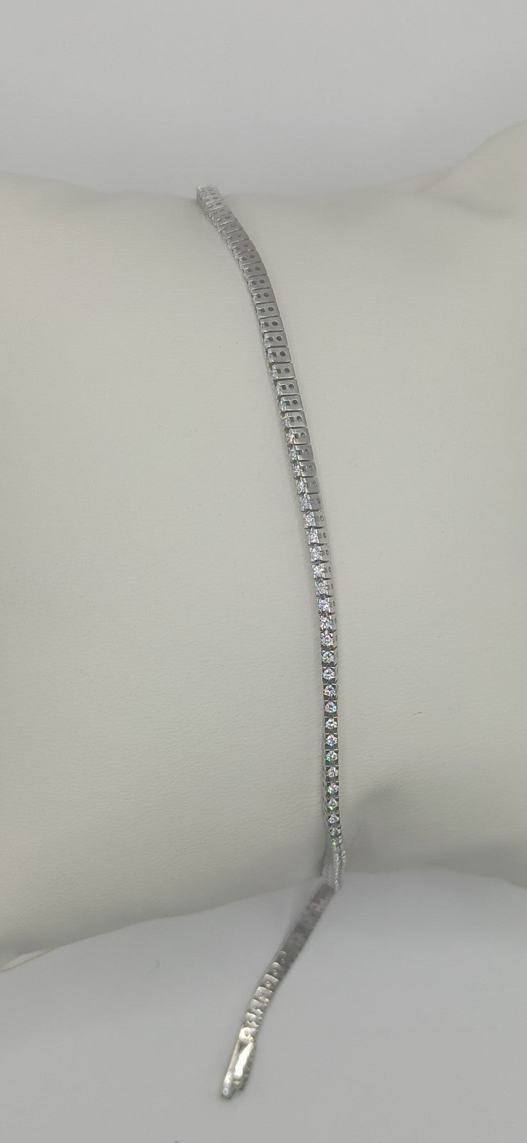 Bracciale unisex uomo donna tennis  oro  bianco 18 kt e diamanti ct 0,86