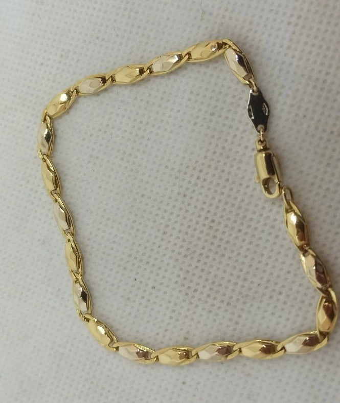 Bracciale uomo   maglie in oro giallo , bianco 18 kt (750)