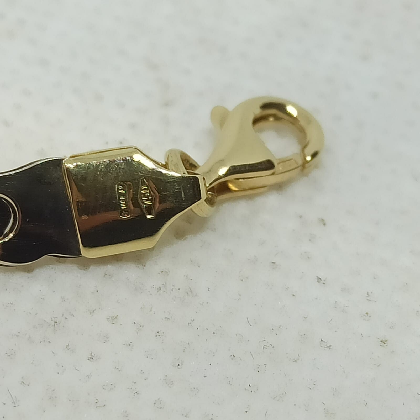 Bracciale uomo Donna Unisex maglie  oro giallo e bianco lucide 18 kt (750)