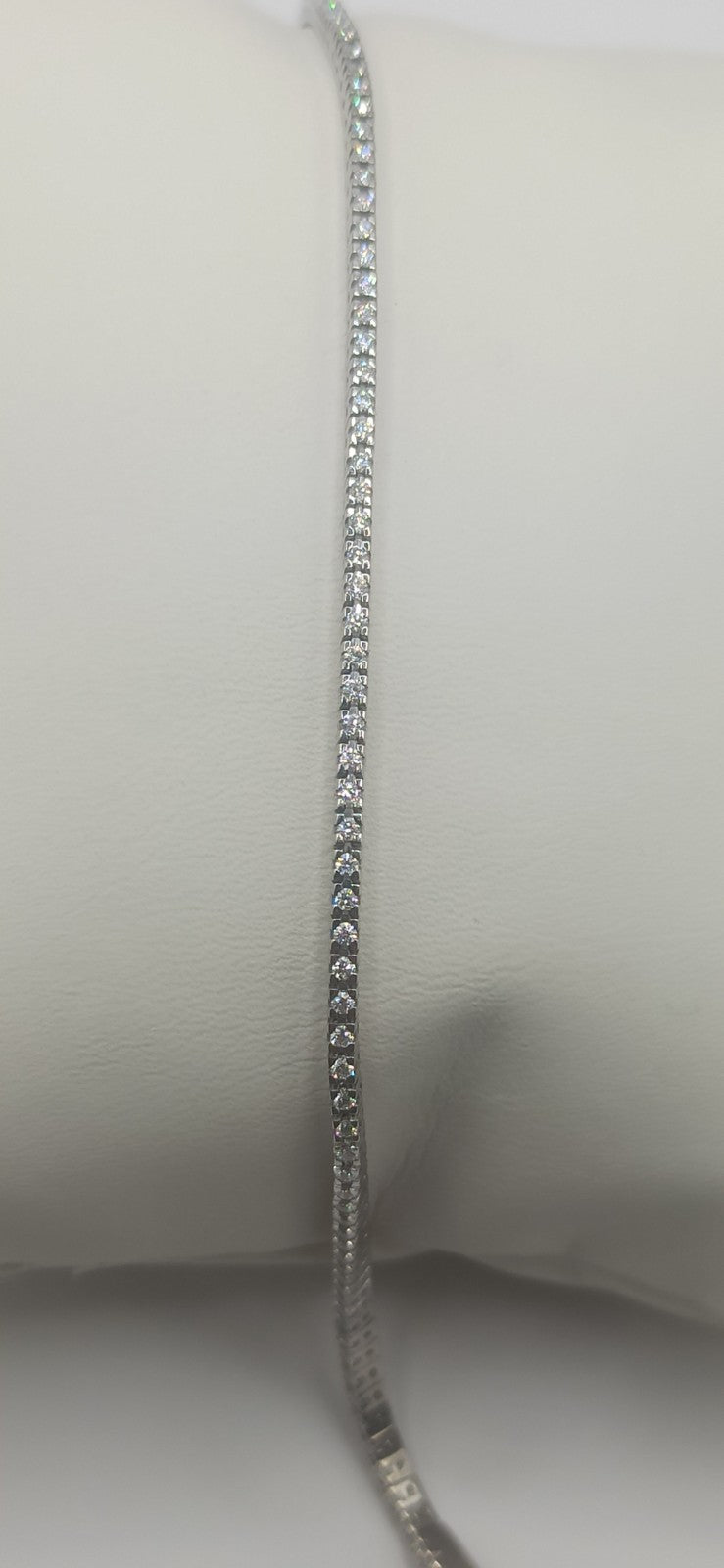 Bracciale unisex uomo donna tennis  oro  bianco 18 kt e diamanti ct 0,86