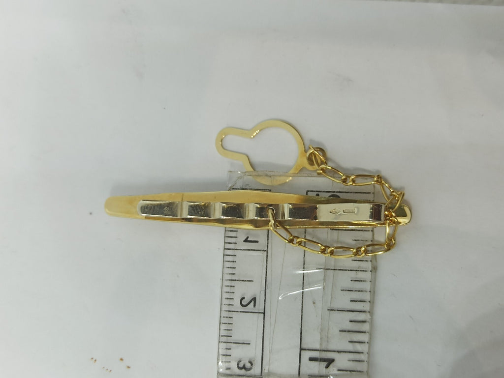 Fermacravatta usato in oro giallo rosa bianco satinato e lucido  18 kt grammi 5