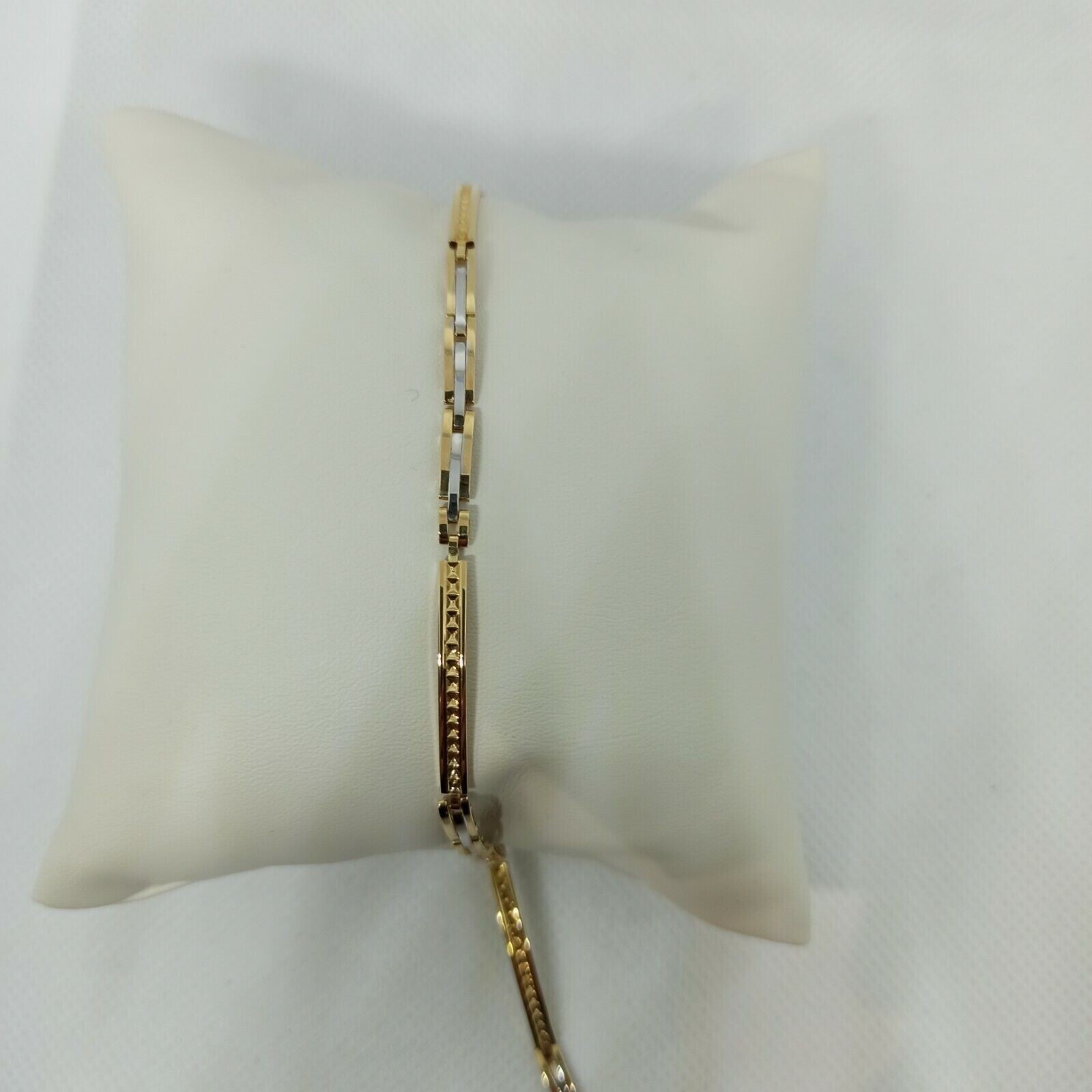 Bracciale a maglie da uomo in oro giallo e bianco 18 kt ( 750)  grammi 5,4. 