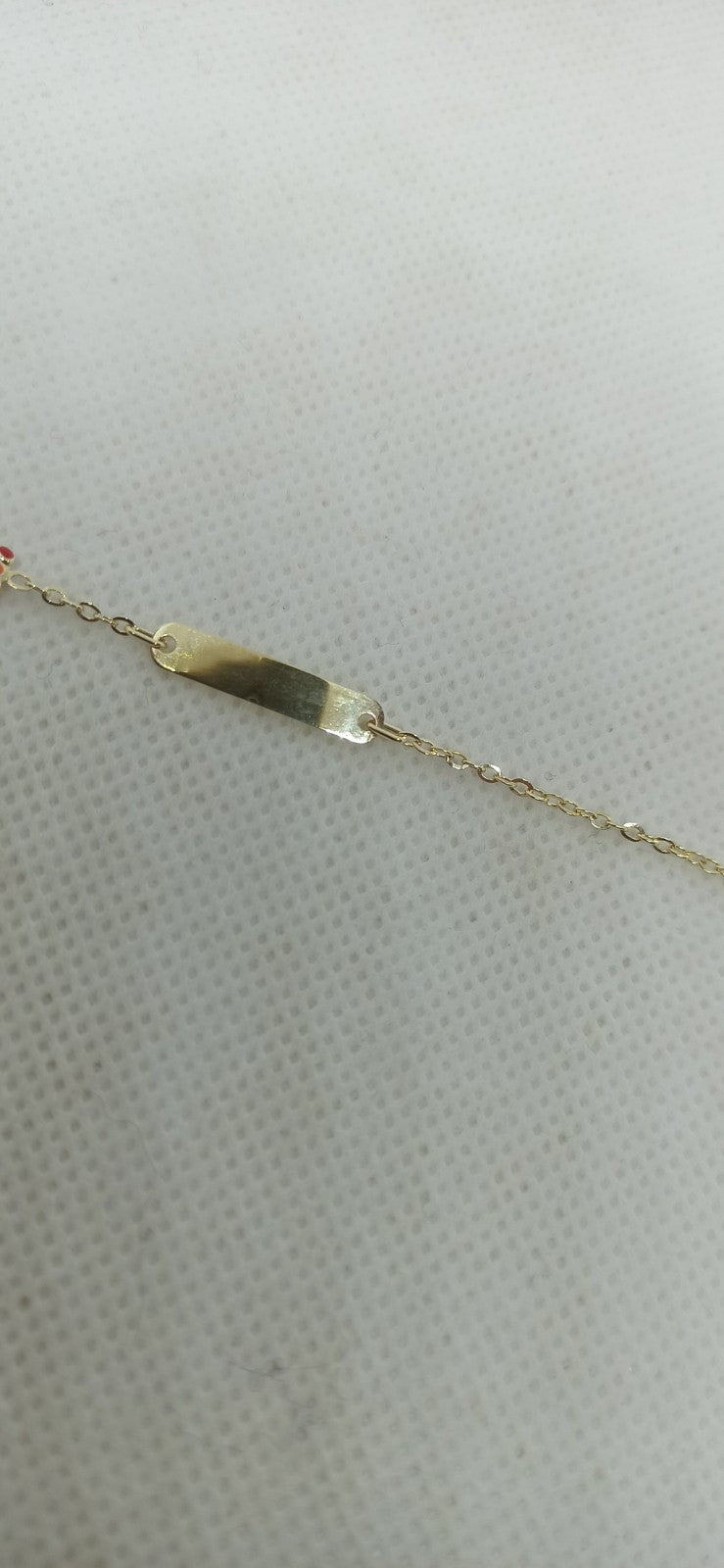 Bracciale oro giallo 9 kt Neonato Neonata Bimbi bimbe bambini  targa Orso Smalti