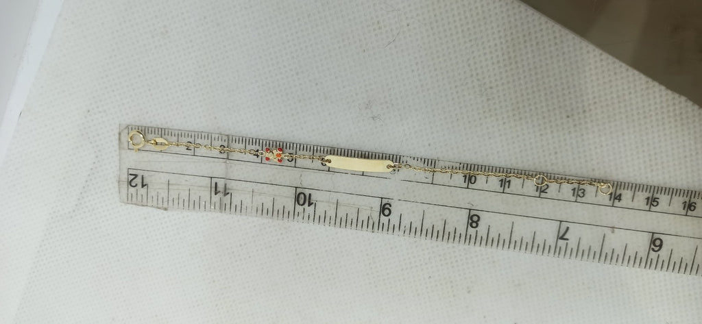 Bracciale oro giallo 9 kt Neonato Neonata Bimbi bimbe bambini  targa Orso Smalti